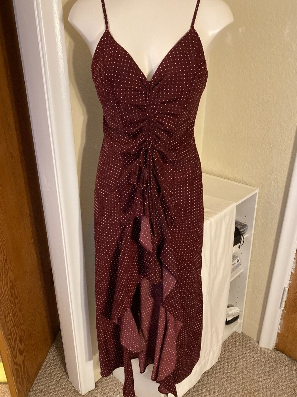 Lush Red Dress with Polkadots